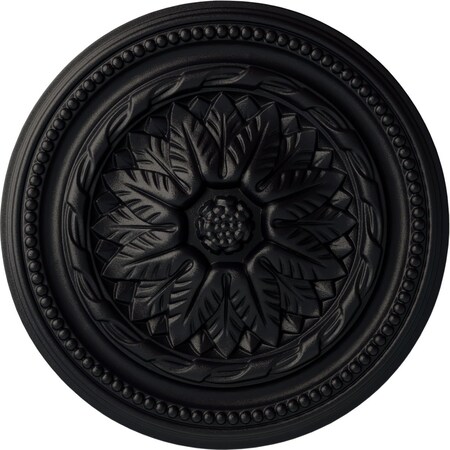 Ekena Millwork Wigan Ceiling Medallion, Hand-Painted Steel Gray, 16"OD x 2 1/4"P CM16WGSGS